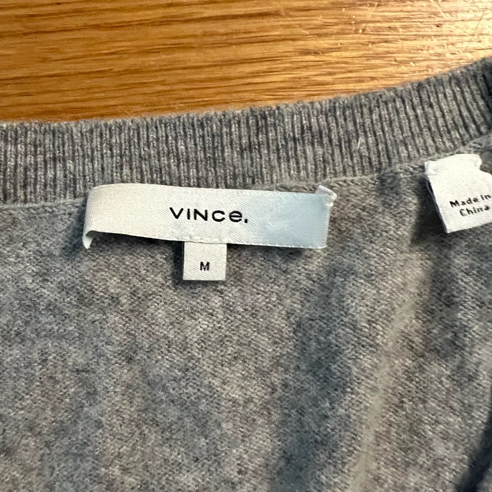 Vince Women’s  Gray V-Neck Sweater - Picture 2 of 3
